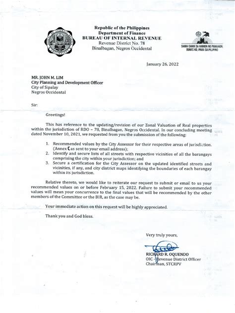 bir zonal value|Issuance of certificate of zonal values of real properties.